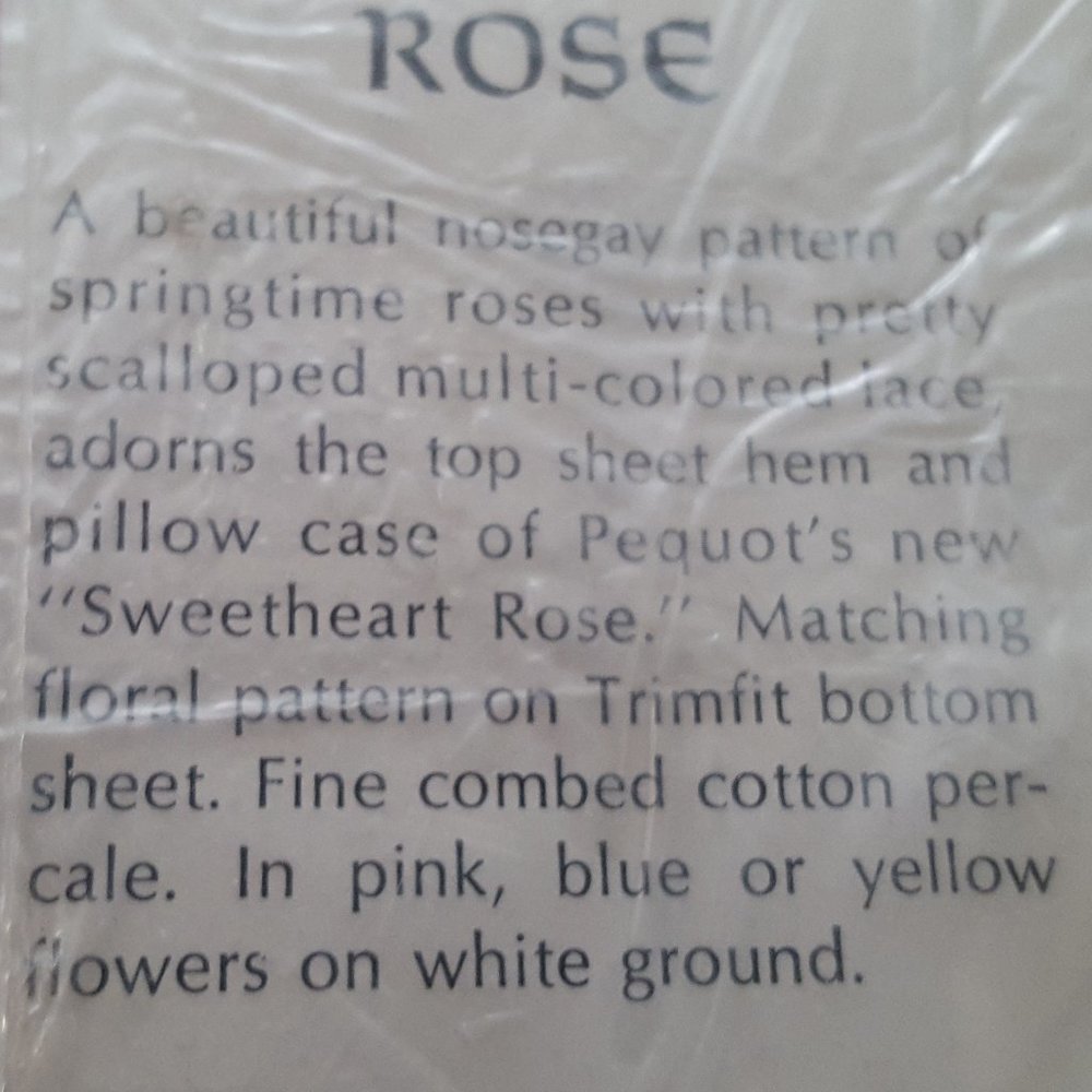 Vintage Flat Sheet Pequot Fine Combed Percale Sweetheart Rose*1 FLAT SHE… - Picture 8 of 8